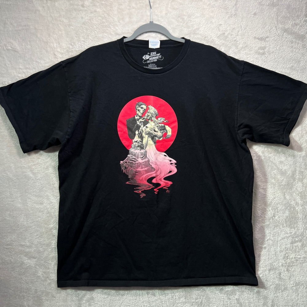 Y2K Kirk Hammett Collection Wedding Band Graphic Black T Shirt Men 2XL Metallica